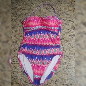 Nwot  La blanca ikat one piece bandeau 👙
